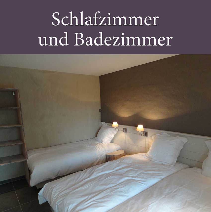 Schlafzimmer und Badezimmer